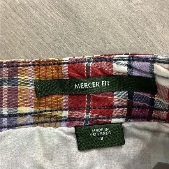 Women's Eddie Bauer 8 M Medium Shorts Mercer Fit Khakis Chino Bermuda Red Blue - Picture 8 of 10